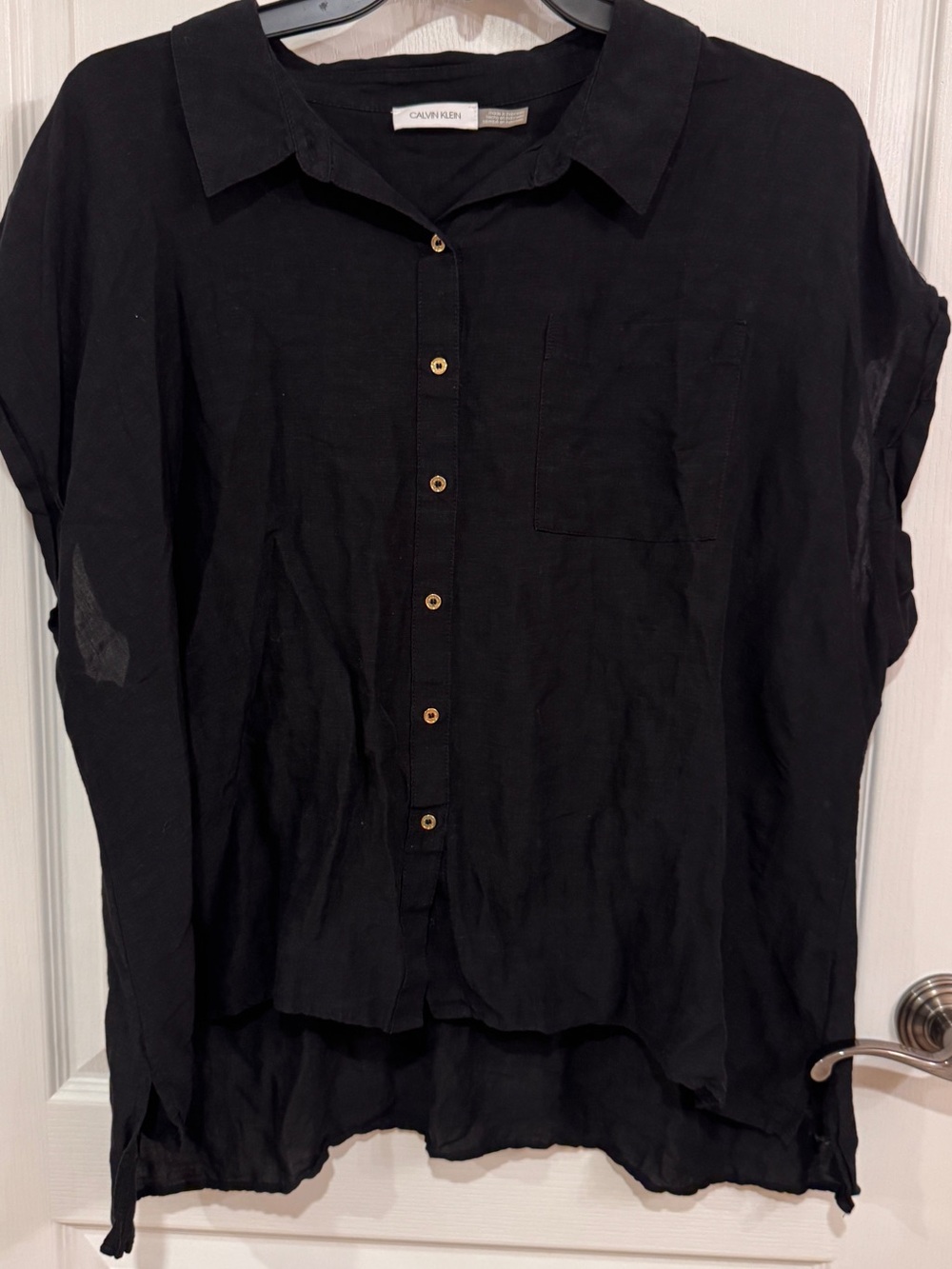 Calvin Klein Black Relaxed Button-Down Shirt
